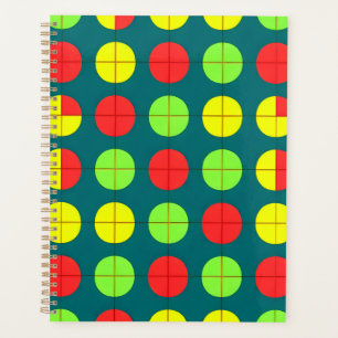 Farbenfrohes geometrisches Muster mit Grün, Rot Planer