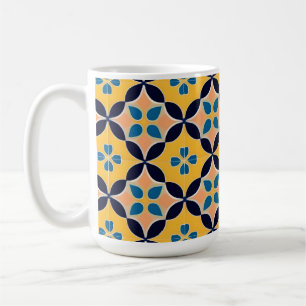 Farbenfrohes geometrisches Muster mit Retro-Fliese Kaffeetasse