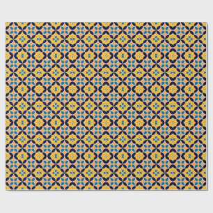 Farbenfrohes geometrisches Muster mit retroem Flie Geschenkpapier