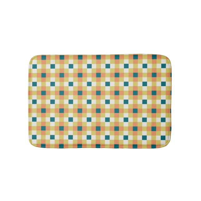 Farbenfrohes geometrisches Rastermuster mit Retro- Badematte (Vorderseite)
