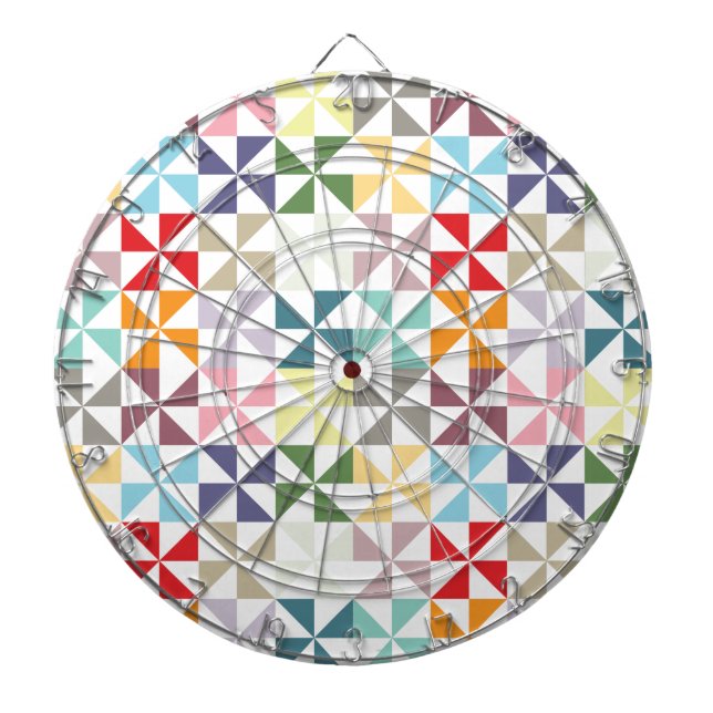 Farbenfrohes geometrisches Windrad Dartscheibe (vorne)