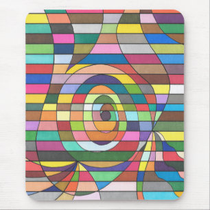 Farbenfrohes gestreiftes Abstrakt mit spiralförmig Mousepad