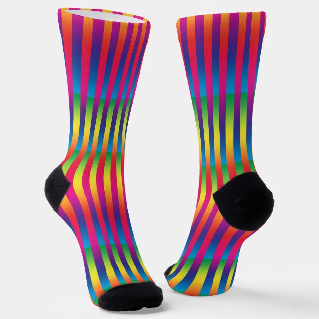 Farbenfrohes gestreiftes Muster Socken (Gewinkelt)