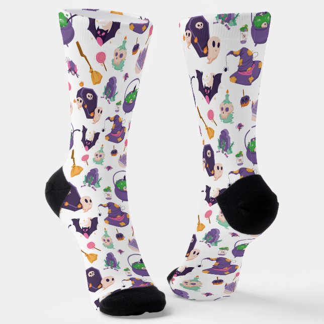 Farbenfrohes Halloween-Muster Socken (Gewinkelt)