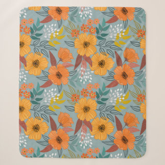 Farbenfrohes Handgemaltes Blumenmuster Sherpadecke