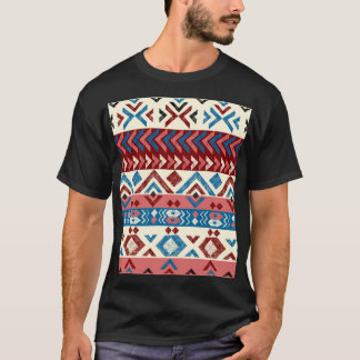 Farbenfrohes handgezeichnetes Stammesmuster T-Shirt