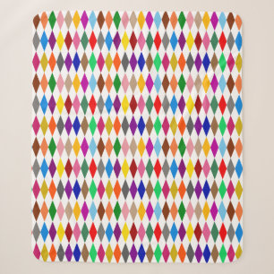 Farbenfrohes Harlekin-Diamanten-Design Weiß Sherpadecke