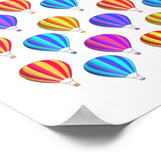 Farbenfrohes Heißluftballon-Muster Poster (Ecke)