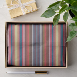 Farbenfrohes Herbst- und Winterfarben-Streifenmust Seidenpapier