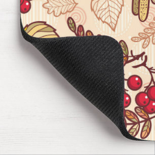 Farbenfrohes Herbstlaub Rotbeeremuster Mousepad