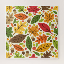 Farbenfrohes Herbstlaub- und Eichelmuster