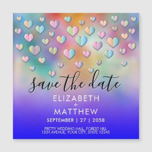 Farbenfrohes Herz-Speckles-Design Magnetkarte