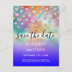 Farbenfrohes Herz-Sprenkel-Design Postkarte