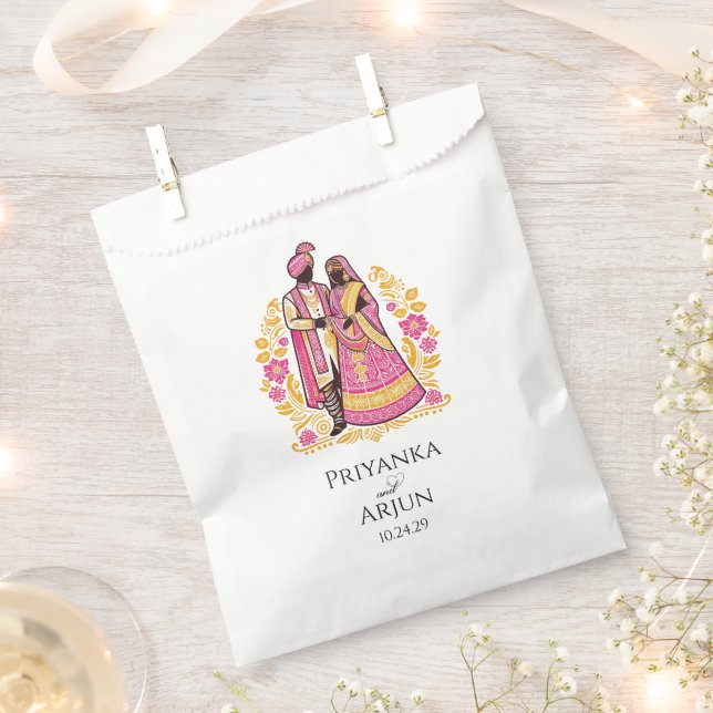 Farbenfrohes indisches Paar Geschenktütchen (Ausgeschnitten)