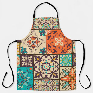 Farbenfrohes islamisches Patchwork: Vintage-Fliese Schürze