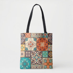 Farbenfrohes islamisches Patchwork: Vintage-Fliese Tasche