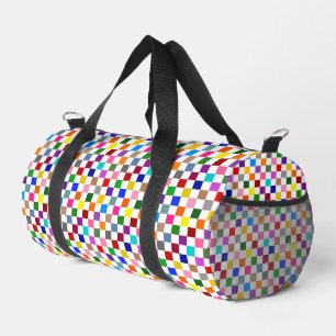Farbenfrohes Karomuster Design Weiß Duffle Bag