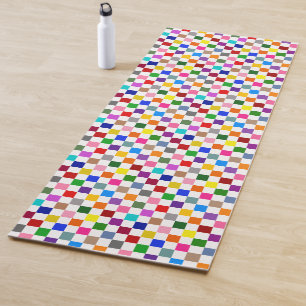 Farbenfrohes Karomuster Design Weiß Yogamatte