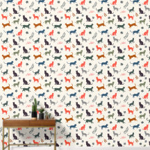 Farbenfrohes Katzenmuster Elegant Creme Trendig Ch