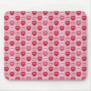 farbenfrohes Kaugummi Valentinstag Herz Muster Mousepad