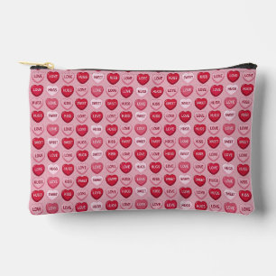 farbenfrohes Kaugummi Valentinstag Herz Muster Zubehörtasche