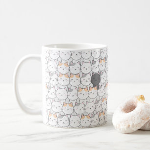 Farbenfrohes Kawaii süßes Katzenmuster für Katzenl Kaffeetasse