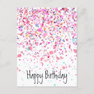 Farbenfrohes Konfetti Alles Gute zum Geburtstag Pi Postkarte