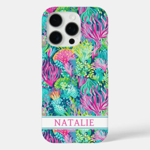 Farbenfrohes Korallenriff Monogramm iPhone 16 Pro Hülle