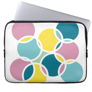 Farbenfrohes Kreisdesign – Lustiger geometrischer  Laptopschutzhülle