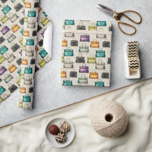 Farbenfrohes Krokodil-Handtaschen-Mode-Muster Geschenkpapier