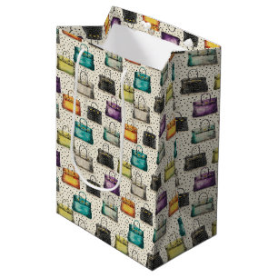Farbenfrohes Krokodil-Handtaschen-Mode-Muster Mittlere Geschenktüte