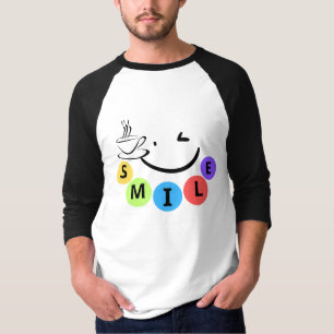 Farbenfrohes Lächeln Süßes Kaffee-Zitat Grafik T-S T-Shirt