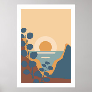 Farbenfrohes Landschaftsposter Poster