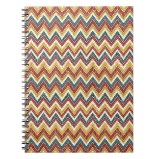 Farbenfrohes, lebendiges Boho-Chic-Zickzack-Chevro Notizblock