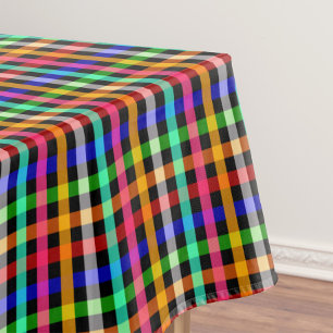 Farbenfrohes, lebendiges Gingham-Karomuster Design Tischdecke