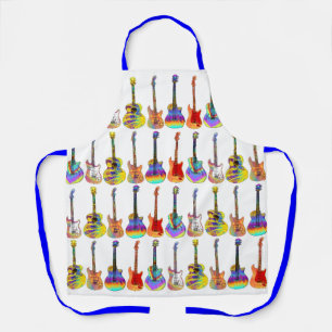 Farbenfrohes Lebendiges Gitarrenmuster Schürze