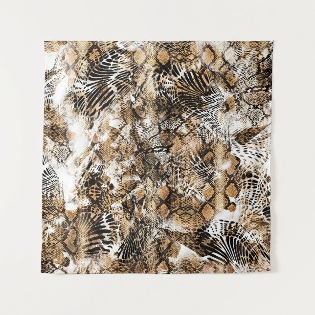 Farbenfrohes Leopard-Zebra-Tarnmuster Wandteppich (Vorderseite)