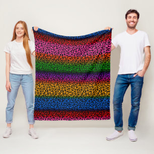 Farbenfrohes Leoparden-Tierdruck-Design Fleecedecke