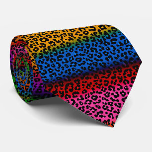 Farbenfrohes Leoparden-Tierdruck-Design Krawatte