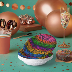 Farbenfrohes Leoparden-Tierdruck-Design Pappteller