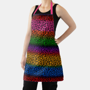 Farbenfrohes Leoparden-Tierdruck-Design Schürze