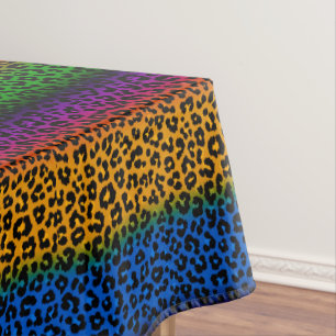 Farbenfrohes Leoparden-Tierdruck-Design Tischdecke