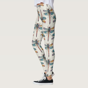 Farbenfrohes Libellenmuster Leggings