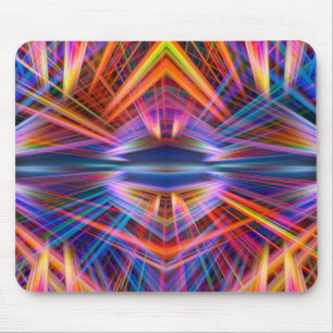 Farbenfrohes Lichtstrahlenmuster Mousepad
