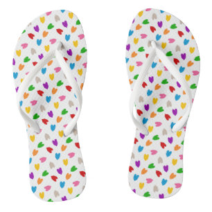 Farbenfrohes Liebesherzen Musterdesign Weiß Flip Flops