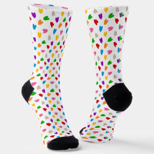 Farbenfrohes Liebesherzen Musterdesign Weiß Socken
