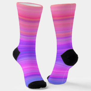 Farbenfrohes Lila Rosa Streifenmuster Socken