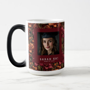 Farbenfrohes Lilien-Muster Absolventen-Kaffeetasse Verwandlungstasse