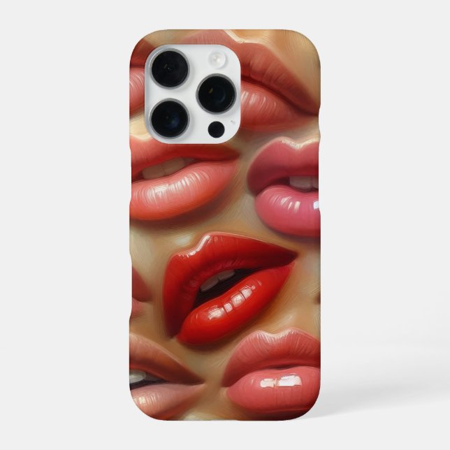 Farbenfrohes Lippenmuster iPhone-Hülle iPhone 16 Pro Hülle (Rückseite)