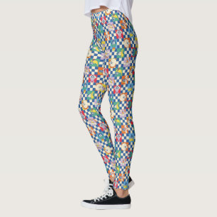 Farbenfrohes LOONEY TUNES™ Schachbrett-Muster Leggings